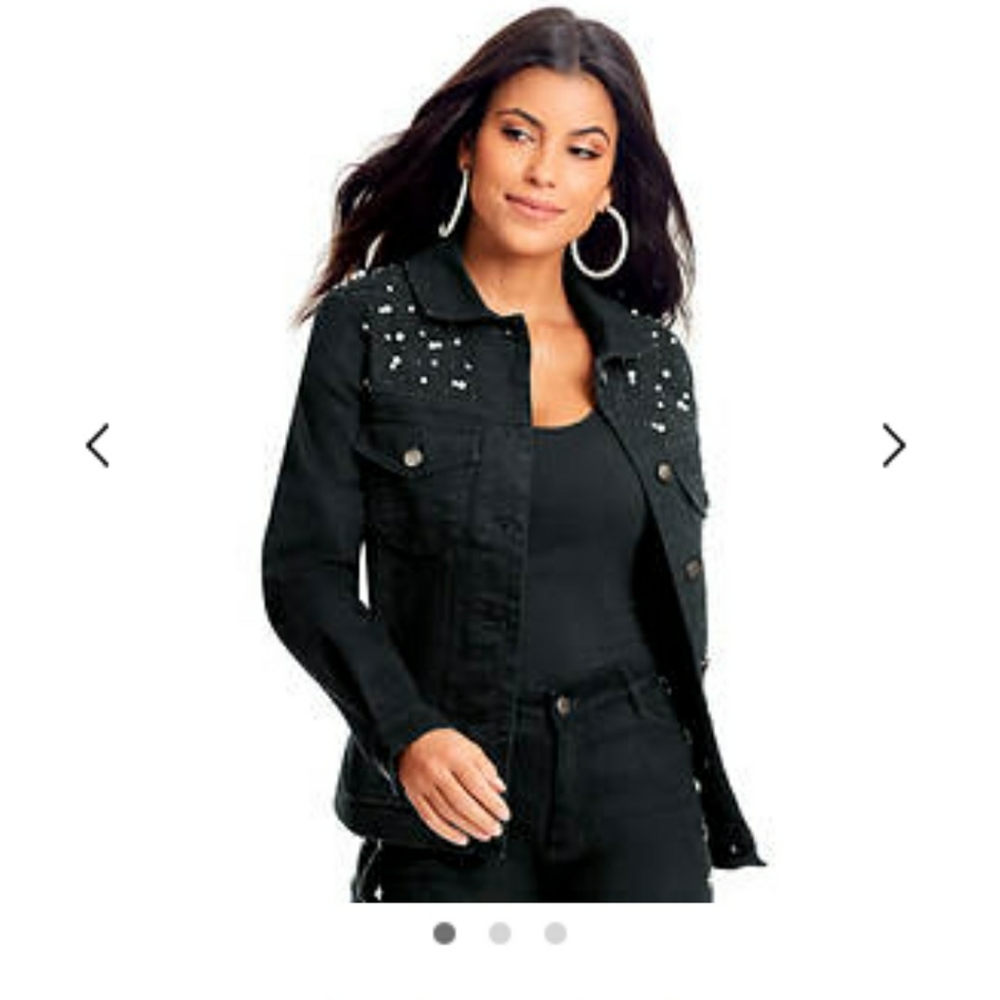 Pearl Embellished Black Jacket